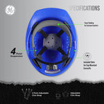 blue | interior view with suspension system details | Vented Cap Style Hard Hat — GE PPE GH326, ANSI Z89.1-2014 Type 1 Class C | GH326B