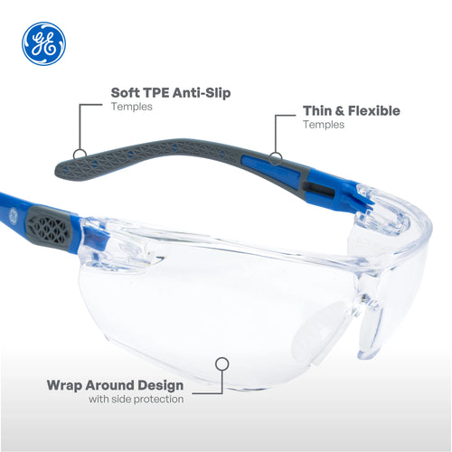 Frameless Dielectric Safety Glasses — GE PPE 02 Series, ANSI Z87.1 & EN 166