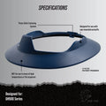 blue | labeled product specifications and features shown | Full Brim Accessory — GE PPE GH626 | GH626B