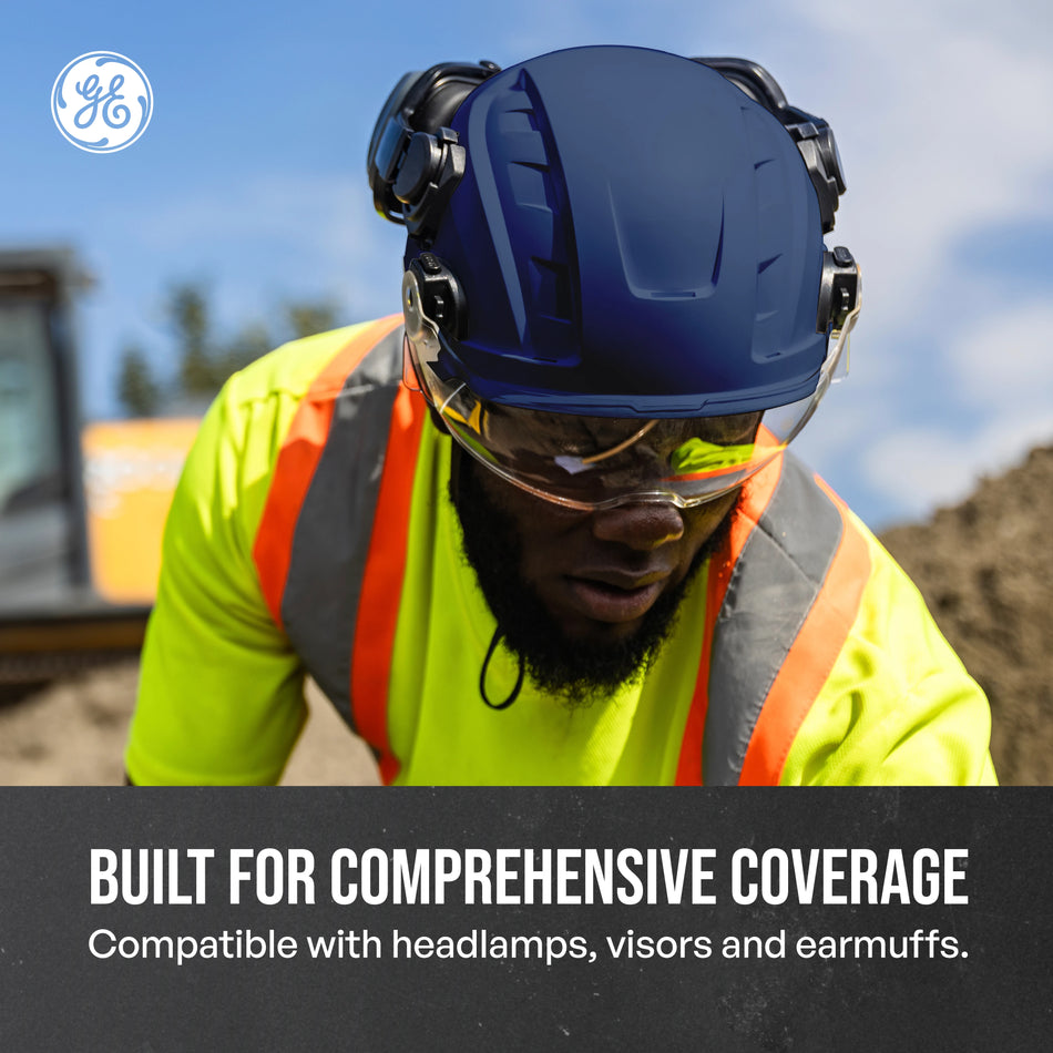 blue, Non-Vented | ANSI Type 1, Class C | Non-Vented Type 1 Safety Helmet with Koroyd — GE PPE GH401, ANSI Z89.1-2014 Class E | GH401B