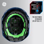 blue, Non-Vented | top-down interior view showing padding | Non-Vented Type 2 Safety Helmet with Koroyd — GE PPE GH501, ANSI Z89.1-2014 Class E & G | GH501B