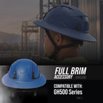 blue | side profile and top-down helmet view | Full Brim Accessory — GE PPE GH626 | GH626B