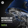 blue, Vented | water splash action shot with helmet | Vented Type 1 Safety Helmet with Koroyd — GE PPE GH400, ANSI Z89.1-2014 Class C | GH400B