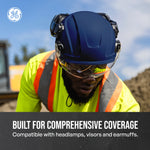 blue, Vented | helmet with water spray demonstration | Vented Type 2 Safety Helmet with Koroyd — GE PPE GH500, ANSI Z89.1 Class C | GH500B