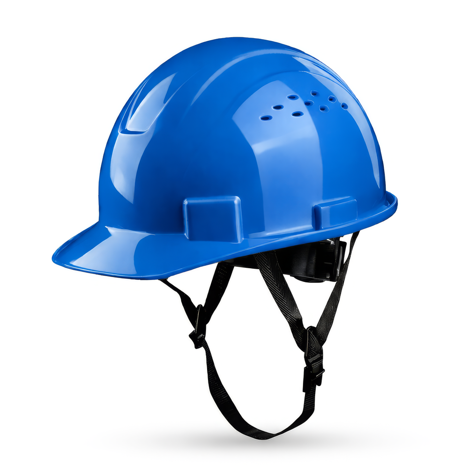 blue | GH326B vented cap style hard hat with chin strap
