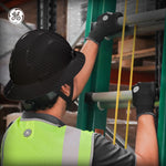 carbon black | worker wearing hard hat on job site | Full Brim Hard Hat — GE PPE GH329, ANSI Z89.1-2014 Type 1 Class E Dielectric | GH329CB