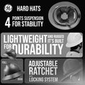 carbon white | overhead view showing suspension system | Full Brim Hard Hat — GE PPE GH329, ANSI Z89.1-2014 Type 1 Class E Dielectric | GH329CW