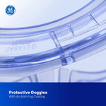 clear anti-fog | close-up of curved protective eyewear tubing | Anti-Fog Safety Goggles — GE PPE GE148CAF, Clear Lens | GE148CAF
