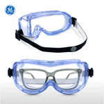 clear anti-fog | side and front view comparison display | Anti-Fog Safety Goggles — GE PPE GE148CAF, Clear Lens | GE148CAF
