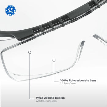 clear anti-scratch | Over-Prescription OTG Safety Glasses — GE PPE 12 Series, Dielectric, ANSI Z87.1 | GE112C