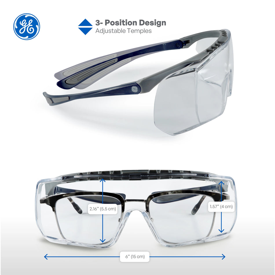 clear anti-scratch | Over-Prescription OTG Safety Glasses — GE PPE 12 Series, Dielectric, ANSI Z87.1 | GE112C