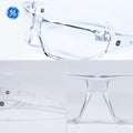 clear, Clear Anti-Fog | multiple angles showing clear lens design | Frameless Safety Glasses — GE PPE 14 Series, ANSI Z87.1 | GE114CAF