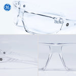 clear, Clear Anti-Fog | multiple angles showing clear lens design | Frameless Safety Glasses — GE PPE 14 Series, ANSI Z87.1 | GE114CAF