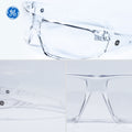 clear, Clear Anti-Scratch | multiple angles showing clear lens design | Frameless Safety Glasses — GE PPE 14 Series, ANSI Z87.1 | GE114C