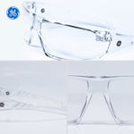 clear, Clear Anti-Scratch | multiple angles showing clear lens design | Frameless Safety Glasses — GE PPE 14 Series, ANSI Z87.1 | GE114C