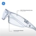 clear, Clear Anti-Fog | GE PPE 14 Series Frameless Safety Glasses | Frameless Safety Glasses — GE PPE 14 Series, ANSI Z87.1 | GE114CAF
