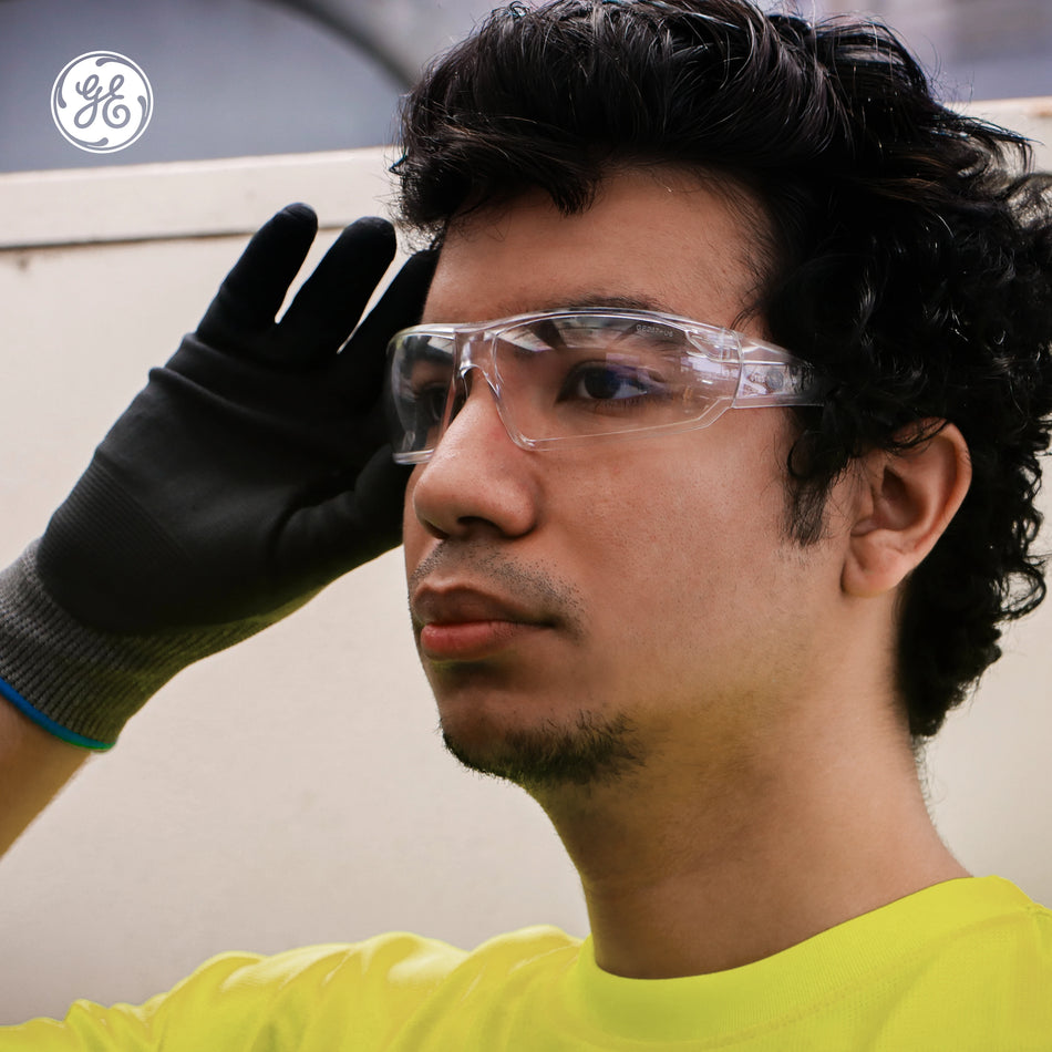 clear, Clear Anti-Scratch | GE PPE 14 Series Frameless Safety Glasses | Frameless Safety Glasses — GE PPE 14 Series, ANSI Z87.1 | GE114C