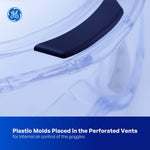 clear, Indirect | close-up of ventilation vent detail | Indirect-Vent Safety Goggles — GE PPE GE146C, Clear Lens | GE146C