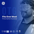 clear, Indirect | model wearing safety goggles side profile | Indirect-Vent Safety Goggles — GE PPE GE146C, Clear Lens | GE146C