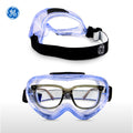 clear, Indirect | side view and front view shown | Indirect-Vent Safety Goggles — GE PPE GE146C, Clear Lens | GE146C