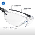 gray, Clear Anti-Fog | Frameless Safety Glasses — GE PPE 03 Series, ANSI Z87.1 | GE203CAF