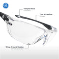 gray, Clear Anti-Scratch | Frameless Safety Glasses — GE PPE 03 Series, ANSI Z87.1 | GE203C