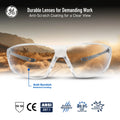 gray, Clear Anti-Scratch | Frameless Safety Glasses — GE PPE 03 Series, ANSI Z87.1 | GE203C