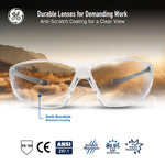 gray, Clear Anti-Scratch | Frameless Safety Glasses — GE PPE 03 Series, ANSI Z87.1 | GE203C