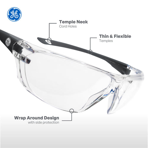 Frameless Safety Glasses — GE PPE 03 Series, ANSI Z87.1