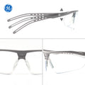 gray, Clear Anti-Scratch | side view and multiple angle shots | Wrap-Around Half-Frame Safety Glasses — GE PPE 08 Series, Anti-Fog, ANSI Z87.1 | GE308C