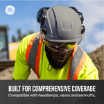 gray, Vented | side view and interior ventilation system | Vented Type 2 Safety Helmet with Koroyd — GE PPE GH500, ANSI Z89.1 Class C | GH500G