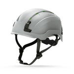 gray, Vented | three-quarter view showing ventilation straps | Vented Type 2 Safety Helmet with Koroyd — GE PPE GH500, ANSI Z89.1 Class C | GH500G