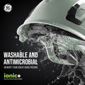 gray, Vented | side angle with water splash effect | Vented Type 1 Safety Helmet with Koroyd — GE PPE GH400, ANSI Z89.1-2014 Class C | GH400G