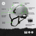 gray, Vented | worker wearing helmet at construction site | Vented Type 2 Safety Helmet with Koroyd — GE PPE GH500, ANSI Z89.1 Class C | GH500G