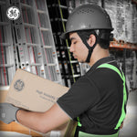 gray | worker wearing hard hat in warehouse | Vented Cap Style Hard Hat — GE PPE GH326, ANSI Z89.1-2014 Type 1 Class C | GH326G