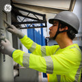 gray | worker wearing hard hat on job site | Cap Style Hard Hat — GE PPE GH327, ANSI Z89.1-2014 Type 1 Class E Dielectric | GH327G