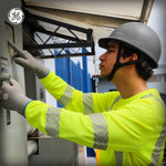 gray | worker wearing hard hat on job site | Cap Style Hard Hat — GE PPE GH327, ANSI Z89.1-2014 Type 1 Class E Dielectric | GH327G