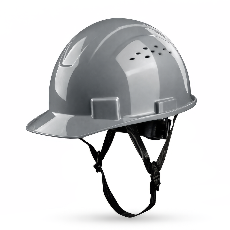gray | GH326G vented cap style hard hat with chin strap