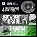green | interior suspension system and brim details | Full Brim Hard Hat — GE PPE GH329, ANSI Z89.1-2014 Type 1 Class E Dielectric | GH329N