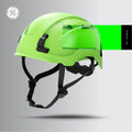 green, Non-Vented | three-quarter view showing interior mesh structure | Non-Vented Type 2 Safety Helmet with Koroyd — GE PPE GH501, ANSI Z89.1-2014 Class E & G | GH501GN