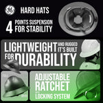green | Vented Full Brim Hard Hat — GE PPE GH328, ANSI Z89.1-2014 Type 1 Class C | GH328N