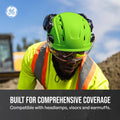 green, Vented | worker wearing helmet on construction site | Vented Type 1 Safety Helmet with Koroyd — GE PPE GH400, ANSI Z89.1-2014 Class C | GH400GN