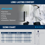2xl | model wearing white protective coverall suit | GE PPE GW903 Microporous Protective Coverall Hood & Boots | GW9032XL