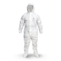 s | front view mannequin wearing full protective suit | GE PPE GW903 Microporous Protective Coverall Hood & Boots | GW903S