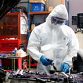 GE microporous protective coverall with hood used in painting and general industry applications, SKU GW904.