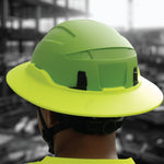 hi-vis green | back view with full brim visible | Full Brim Accessory — GE PPE GH626 | GH626HV