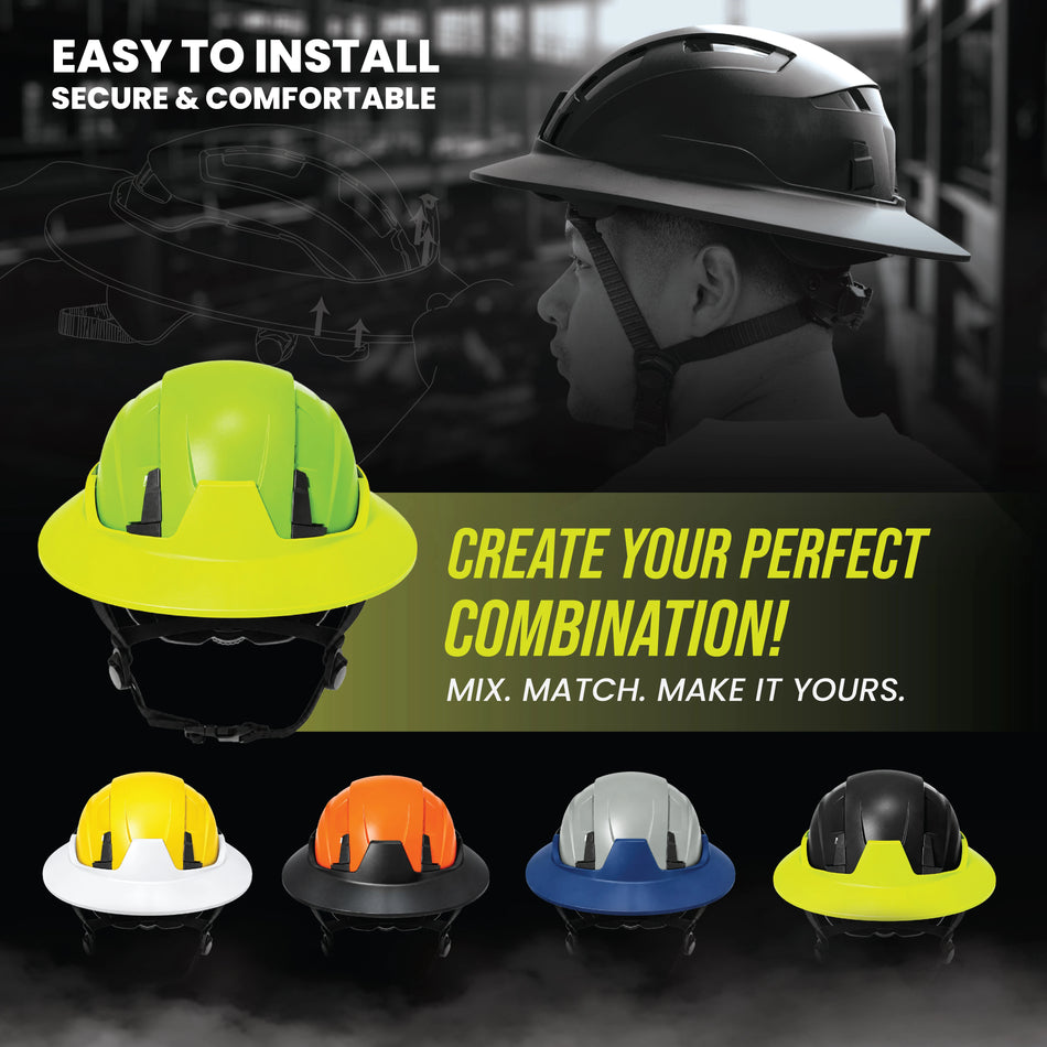 hi-vis green | full brim accessories in multiple colors | Full Brim Accessory — GE PPE GH626 | GH626HV