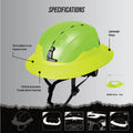 hi-vis green | side angle with specification callouts labeled | Full Brim Accessory — GE PPE GH626 | GH626HV