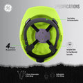 hi-vis lime | GH326HN vented cap style hard hat with chin strap | Vented Cap Style Hard Hat — GE PPE GH326, ANSI Z89.1-2014 Type 1 Class C | GH326HN