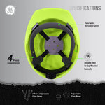 hi-vis lime | GH326HN vented cap style hard hat with chin strap | Vented Cap Style Hard Hat — GE PPE GH326, ANSI Z89.1-2014 Type 1 Class C | GH326HN